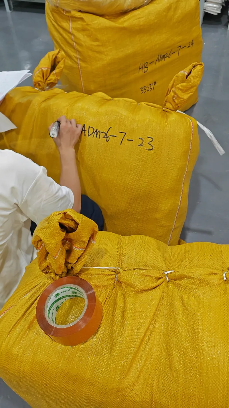 Order packages being secured for dispatch