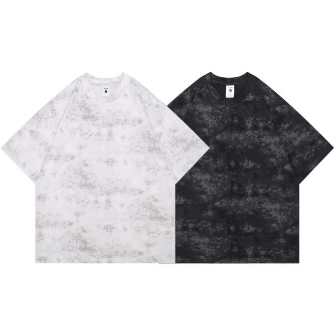 letuswin|New Streetwear Short-Sleeve | Loose Fit Bamboo Cotton Premium | Mountain Print Outdoor Casual #825185 - Image 5