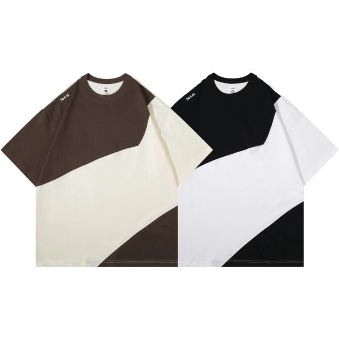 letuswin | 220g Short-Sleeve Streetwear Tee | Oversized Retro Patchwork | 100% Cotton | Sportswear Unisex  #82551 - Image 5