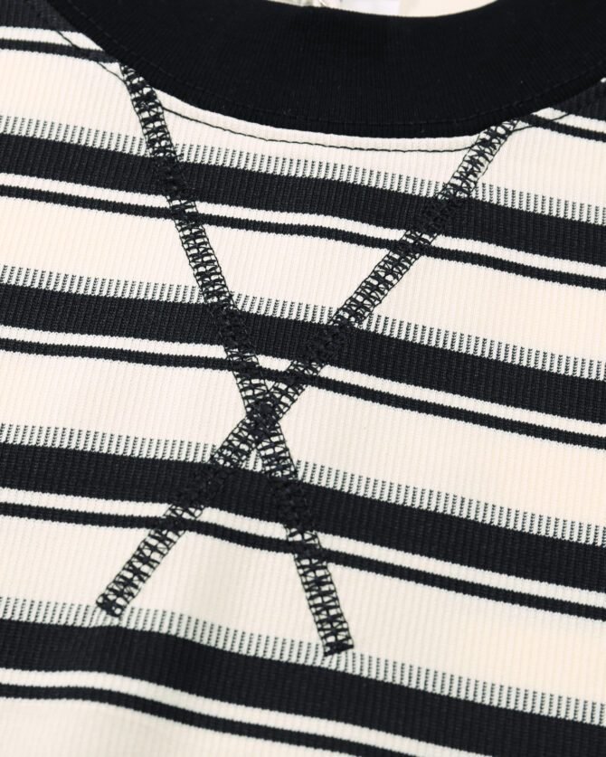 SS25 Heavyweight T-Shirt | Loose Fit Cool-Tech Striped Construction | Streetwear Unisex Matching #82585 - Image 27