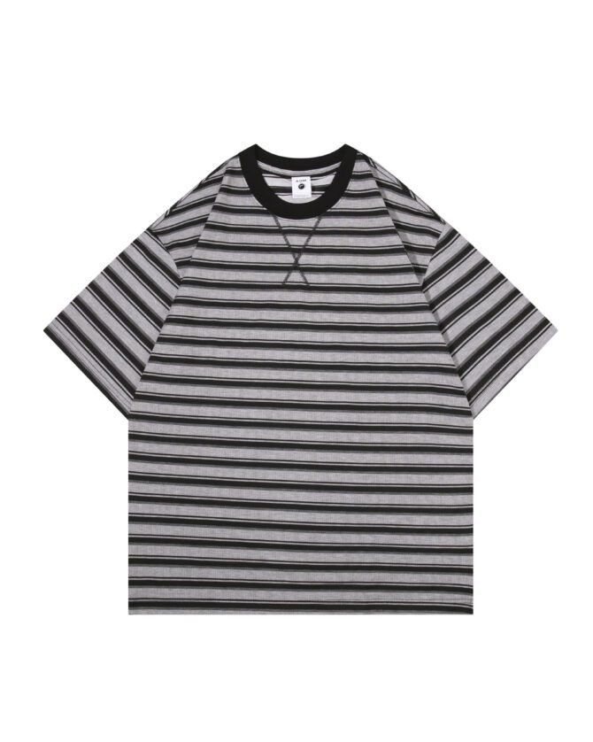 SS25 Heavyweight T-Shirt | Loose Fit Cool-Tech Striped Construction | Streetwear Unisex Matching #82585 - Image 9