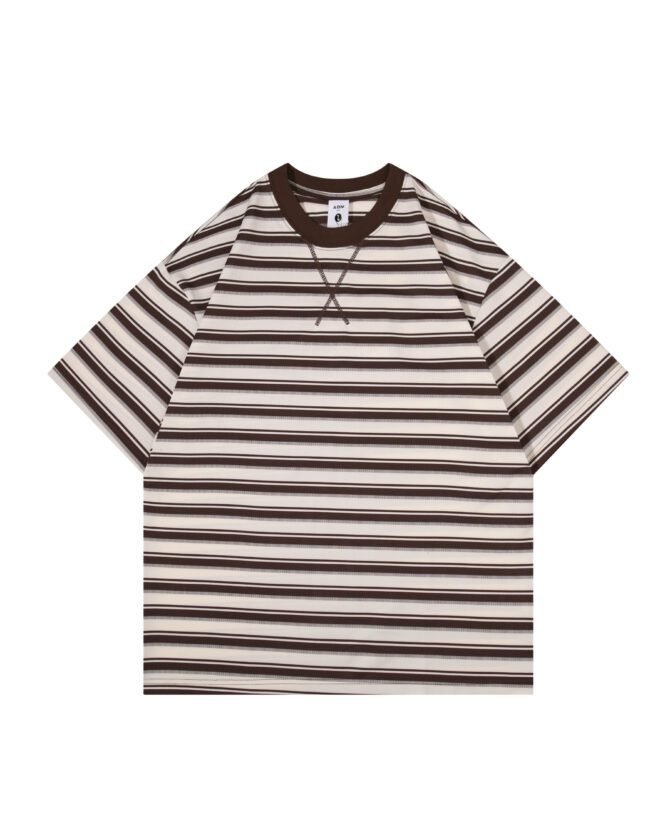 SS25 Heavyweight T-Shirt | Loose Fit Cool-Tech Striped Construction | Streetwear Unisex Matching #82585 - Image 16