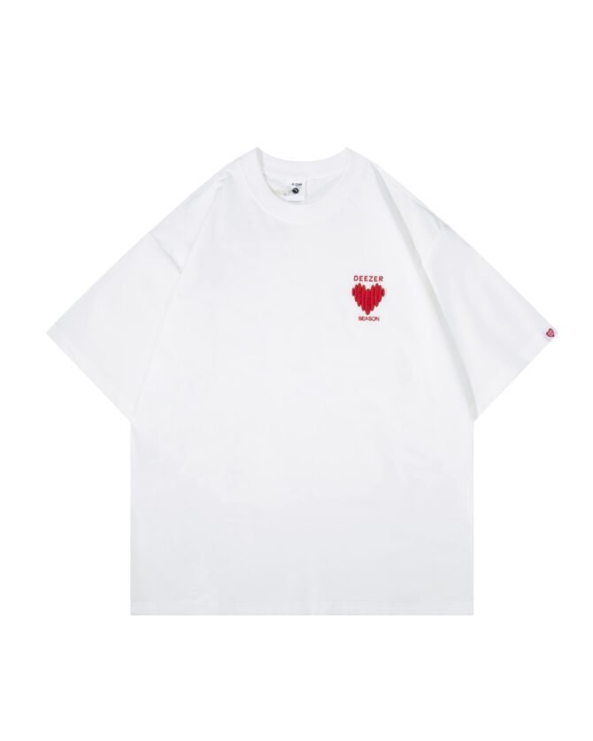 Heavyweight New Short-Sleeve | Premium Loose Fit 200g Tee | Heart Embroidery Detail | Gender-Neutral Casual #82562 - Image 7