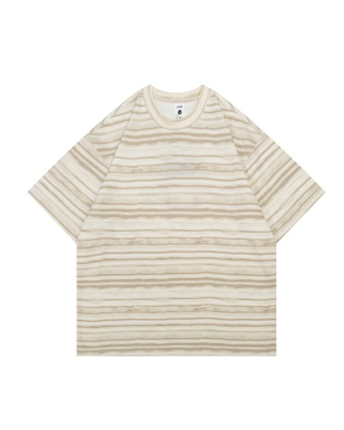 letuswin|Heavyweight Streetwear Tee | Loose Fit High-Street Stripe Patchwork | Office-Ready Unisex #825196 - Image 9