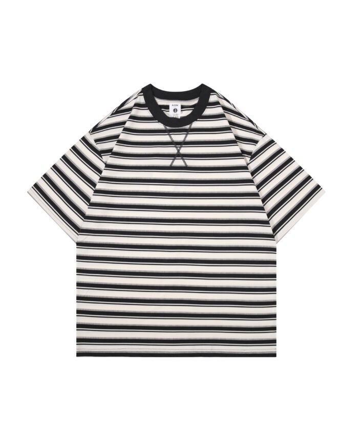 SS25 Heavyweight T-Shirt | Loose Fit Cool-Tech Striped Construction | Streetwear Unisex Matching #82585 - Image 23