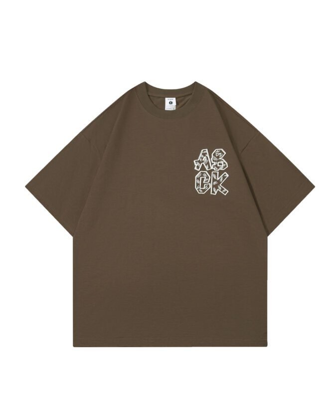 letuswin | SS25 New T-Shirt | Oversized Embroidery with Label Appliqué | 3D Detailing | Casual Short-Sleeve #825110 - Image 11
