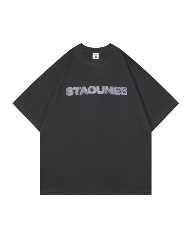 letuswin | Heavyweight Streetwear Tee | Loose Fit High-Street 3D Embroidery | 100% Cotton | Unisex Daily Casual   #82509 - Image 9