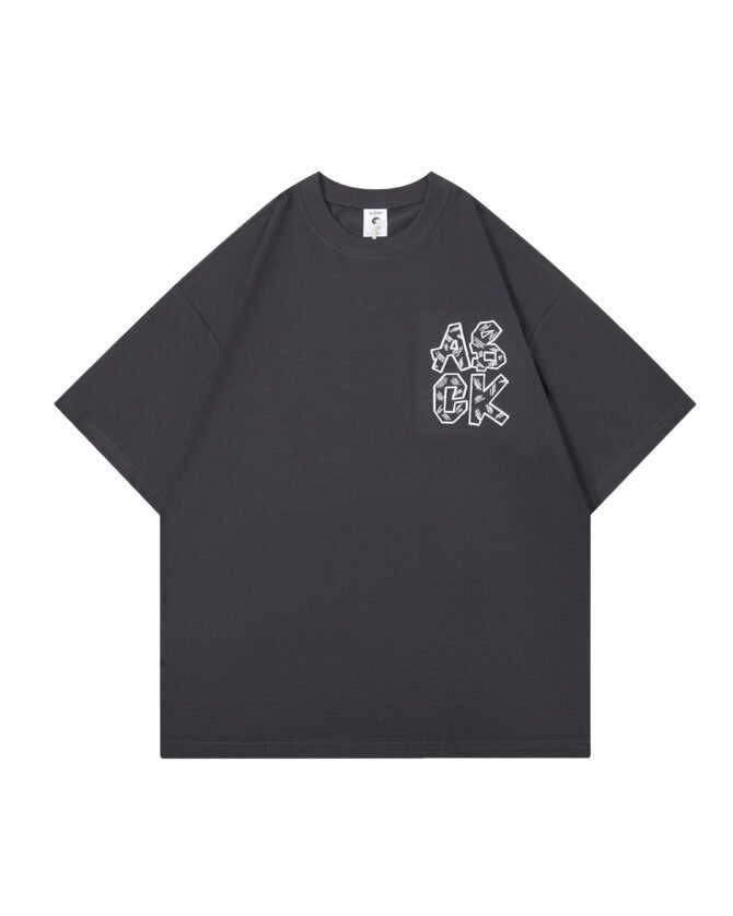 letuswin | SS25 New T-Shirt | Oversized Embroidery with Label Appliqué | 3D Detailing | Casual Short-Sleeve #825110 - Image 18