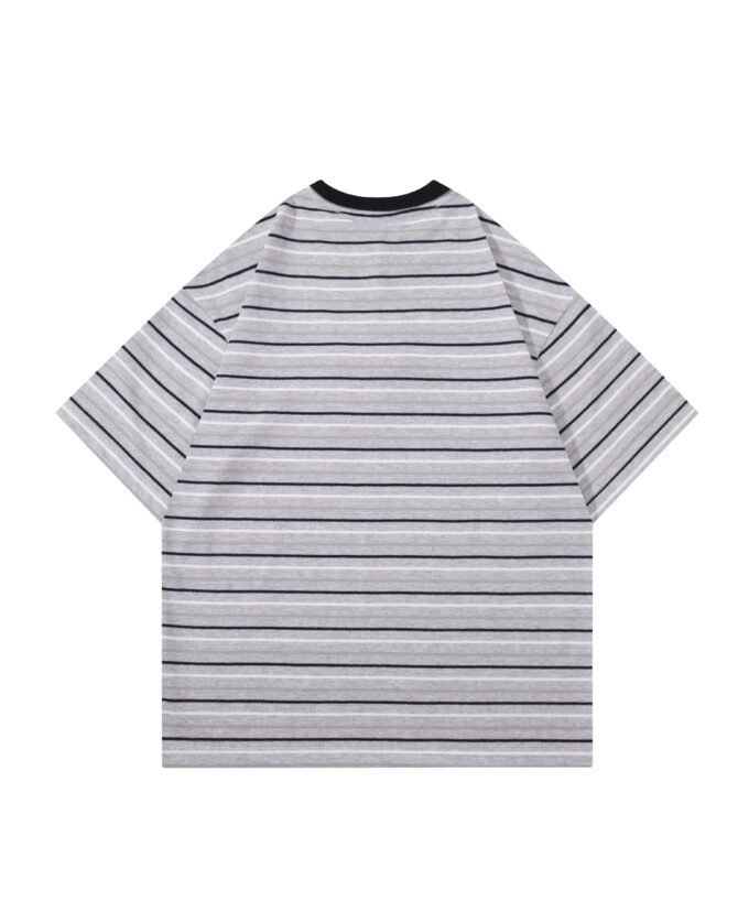 letuswin | SS25 Short-Sleeve T-Shirt | Oversized Structural Striped Design | Sportswear Unisex Styling #82587 - Image 15