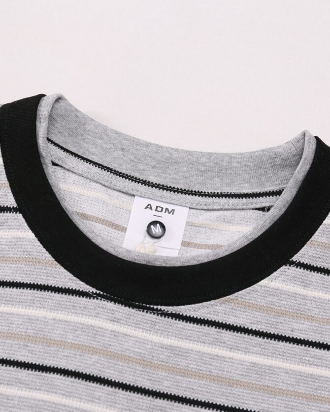 letuswin | SS25 Short-Sleeve T-Shirt | Oversized Structural Striped Design | Sportswear Unisex Styling #82587 - Image 16