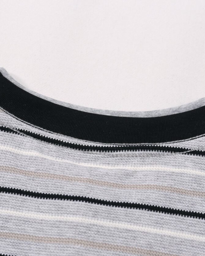 letuswin | SS25 Short-Sleeve T-Shirt | Oversized Structural Striped Design | Sportswear Unisex Styling #82587 - Image 17