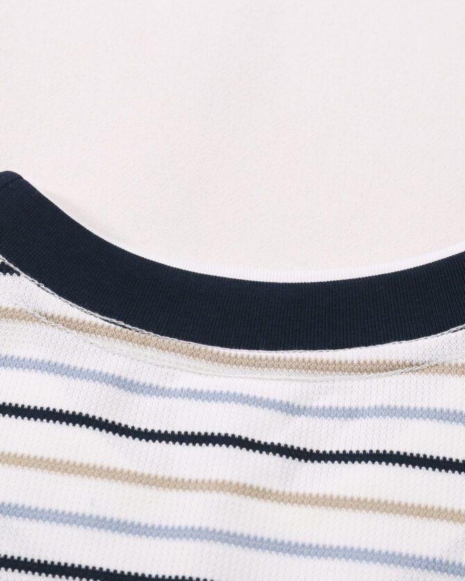 letuswin | SS25 Short-Sleeve T-Shirt | Oversized Structural Striped Design | Sportswear Unisex Styling #82587 - Image 24