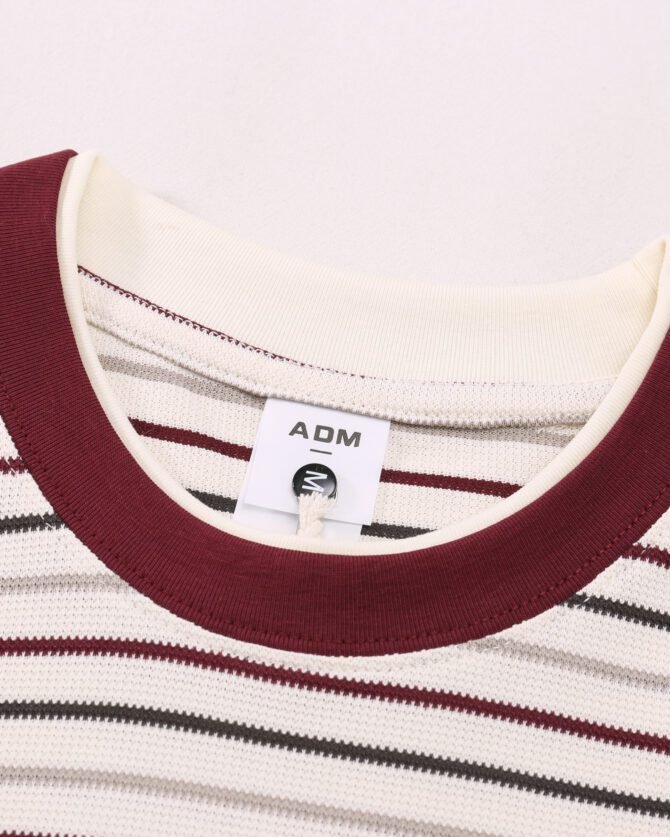 letuswin | SS25 Short-Sleeve T-Shirt | Oversized Structural Striped Design | Sportswear Unisex Styling #82587 - Image 9