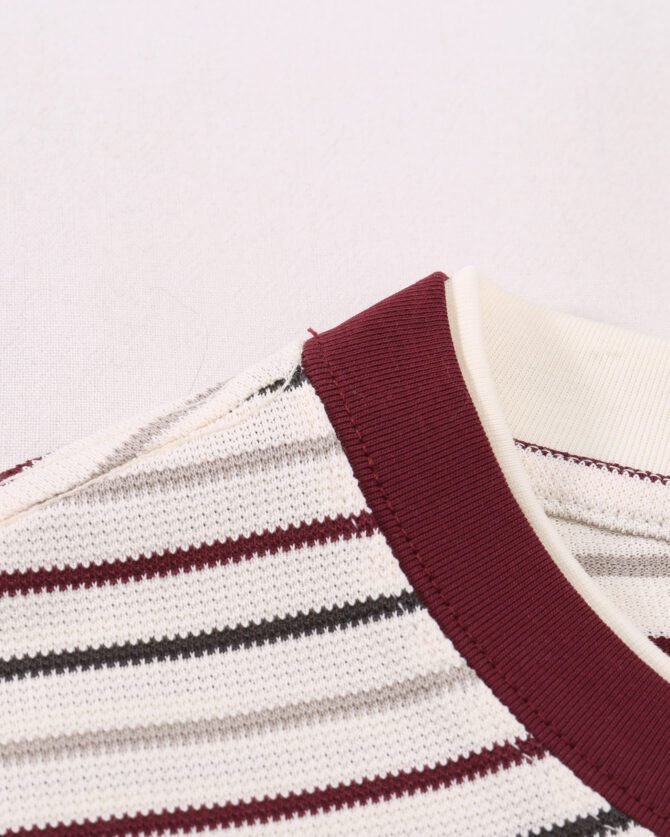 letuswin | SS25 Short-Sleeve T-Shirt | Oversized Structural Striped Design | Sportswear Unisex Styling #82587 - Image 10
