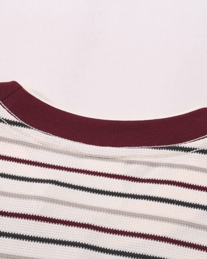 letuswin | SS25 Short-Sleeve T-Shirt | Oversized Structural Striped Design | Sportswear Unisex Styling #82587 - Image 13