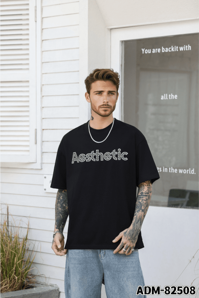 letuswin | SS25 Heavyweight T-Shirt | Loose Fit Guochao Tech Cotton | Printed Design | Gender-Neutral Casual  #82508 - Image 6