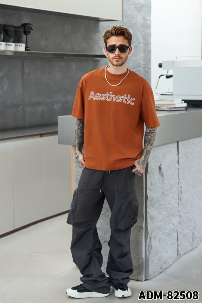 letuswin | SS25 Heavyweight T-Shirt | Loose Fit Guochao Tech Cotton | Printed Design | Gender-Neutral Casual  #82508 - Image 4