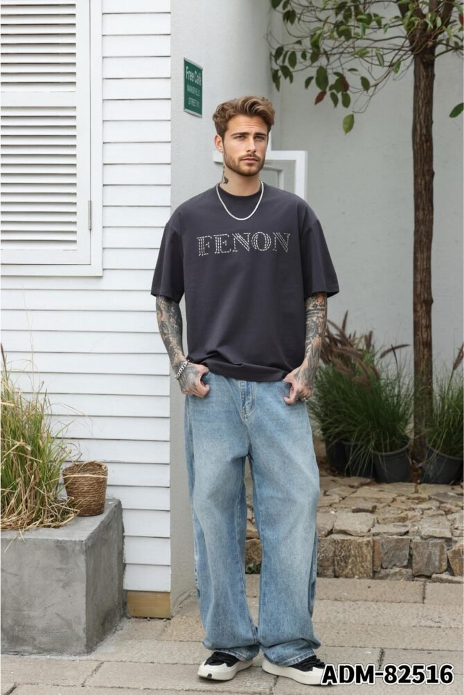 letuswin | New Short-Sleeve Tee | Loose Fit American Metallic Foil Appliqué | 100% Cotton | Streetwear Unisex Styling  #82516 - Image 2