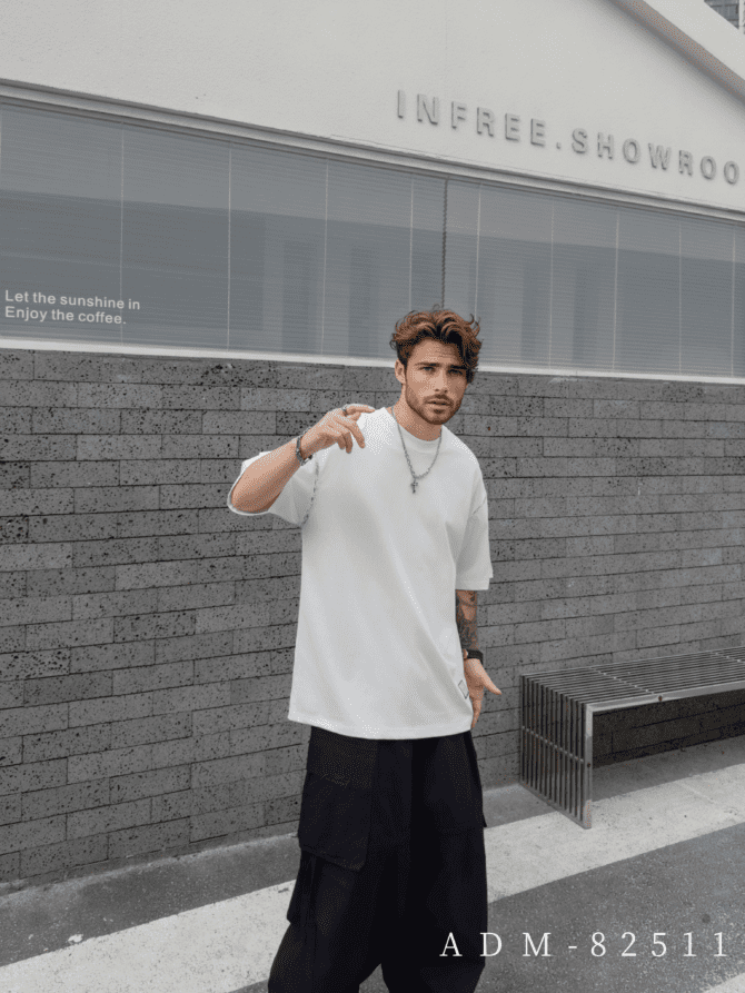 letuswin | SS25 Short-Sleeve Tee | Oversized High-Street Structural Design | 100% Cotton | Daily Casual Unisex  #82511 - Image 5