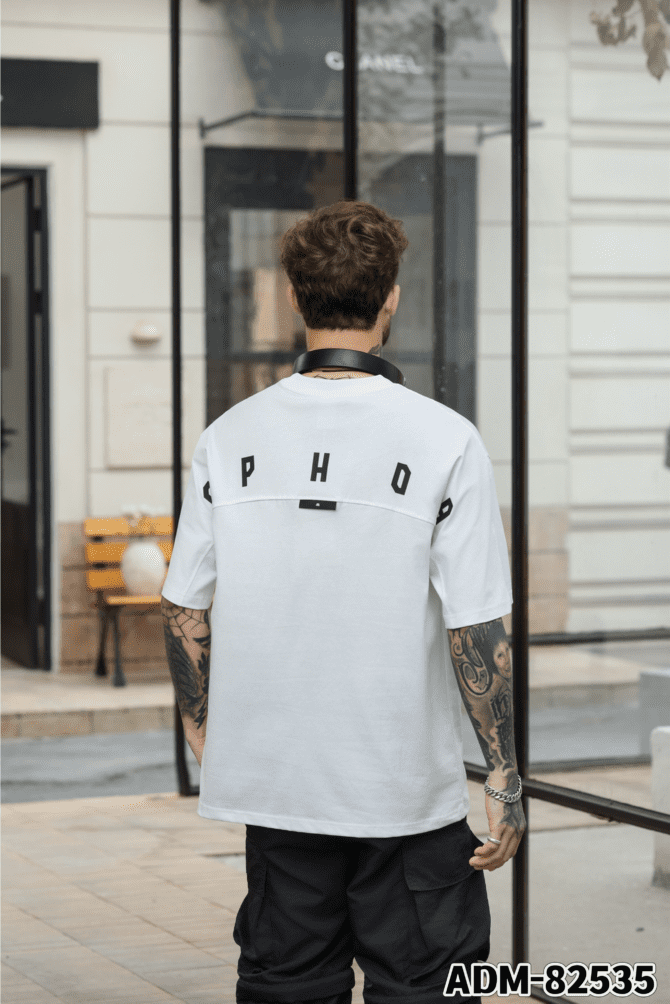letuswin | SS25 Short-Sleeve Tee | Oversized Printed Structural Design | 100% Cotton | Streetwear Unisex #82535 - Image 2