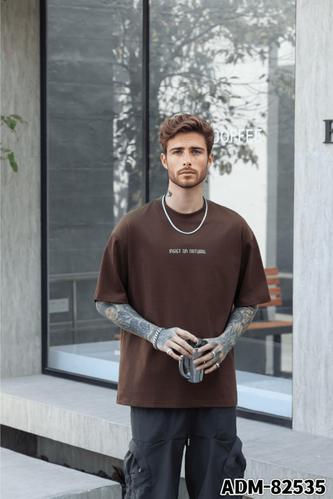 letuswin | SS25 Short-Sleeve Tee | Oversized Printed Structural Design | 100% Cotton | Streetwear Unisex #82535 - Image 4