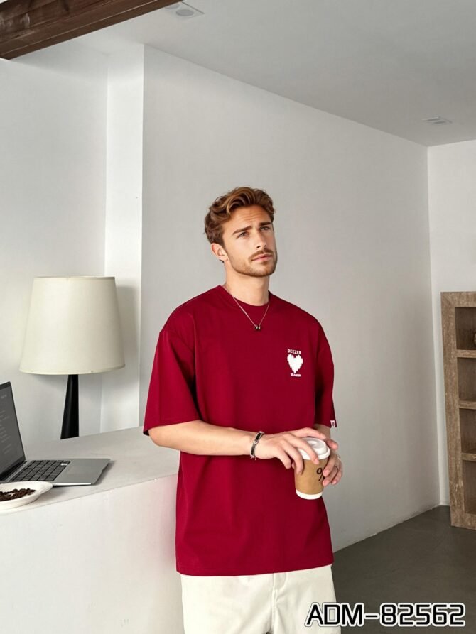 Heavyweight New Short-Sleeve | Premium Loose Fit 200g Tee | Heart Embroidery Detail | Gender-Neutral Casual #82562