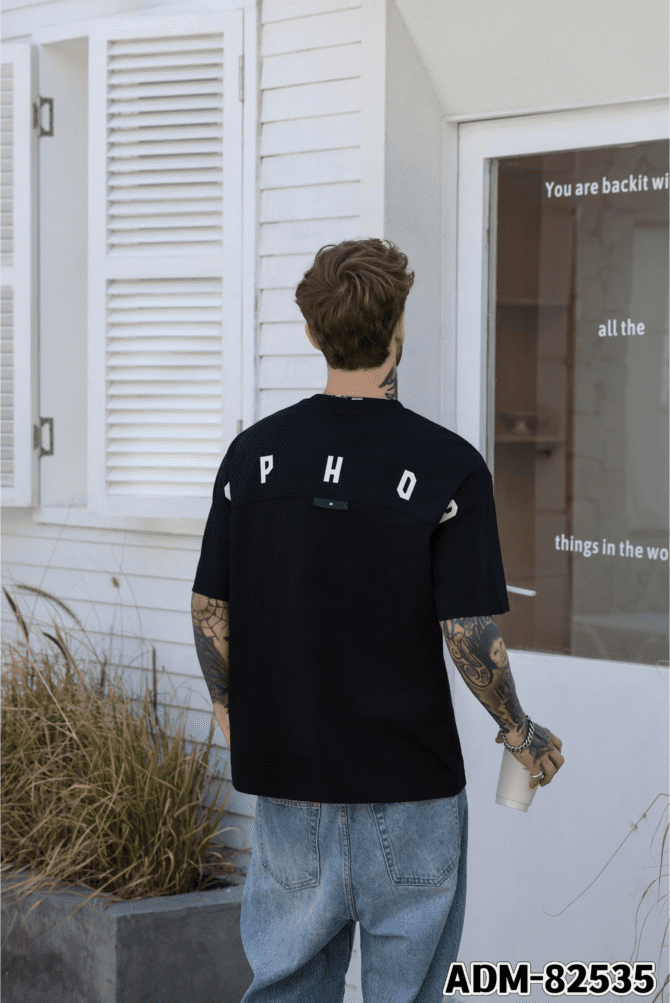 letuswin | SS25 Short-Sleeve Tee | Oversized Printed Structural Design | 100% Cotton | Streetwear Unisex #82535 - Image 6