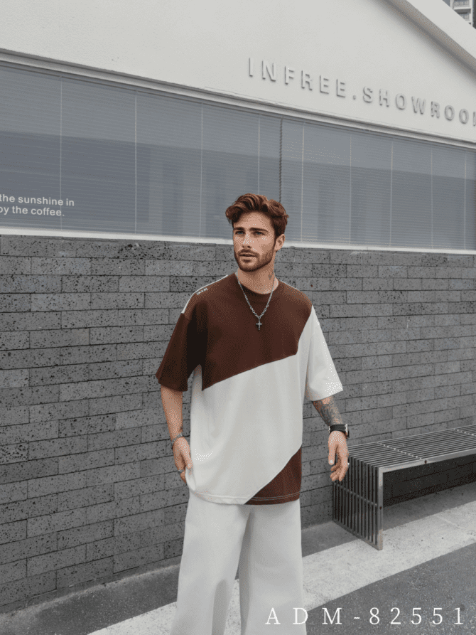 letuswin | 220g Short-Sleeve Streetwear Tee | Oversized Retro Patchwork | 100% Cotton | Sportswear Unisex  #82551 - Image 3
