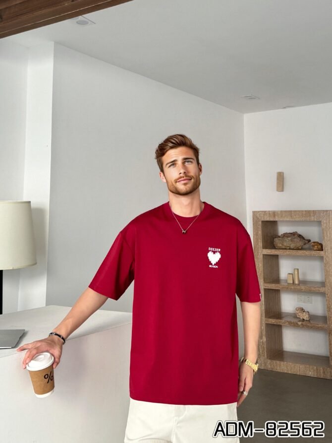 Heavyweight New Short-Sleeve | Premium Loose Fit 200g Tee | Heart Embroidery Detail | Gender-Neutral Casual #82562 - Image 2
