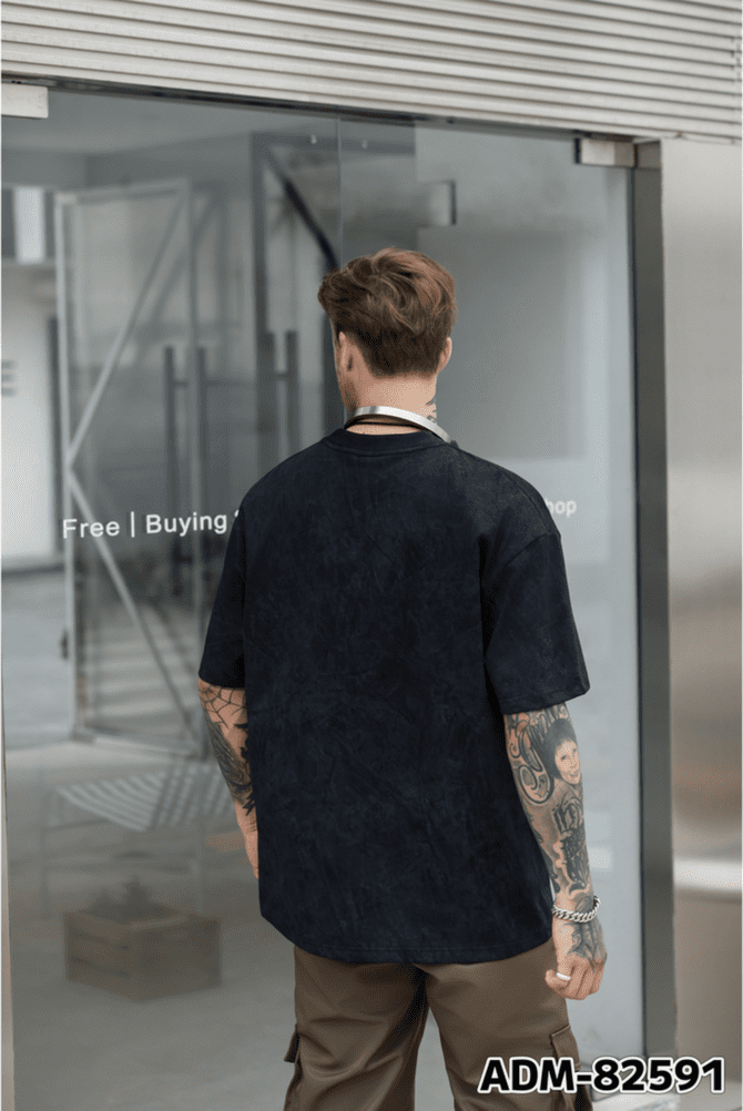 letuswin | 260g New Streetwear Tee | Loose Fit Guochao Washed Dotted Print | Daily Casual Unisex  #82591 - Image 2