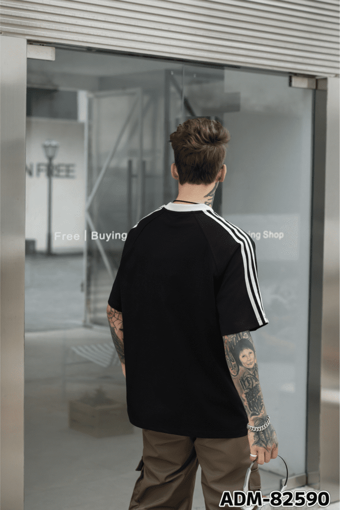 letuswin | SS25 Heavyweight Streetwear | Loose Fit Premium Striped Print | Daily Casual Unisex  #82590 - Image 4