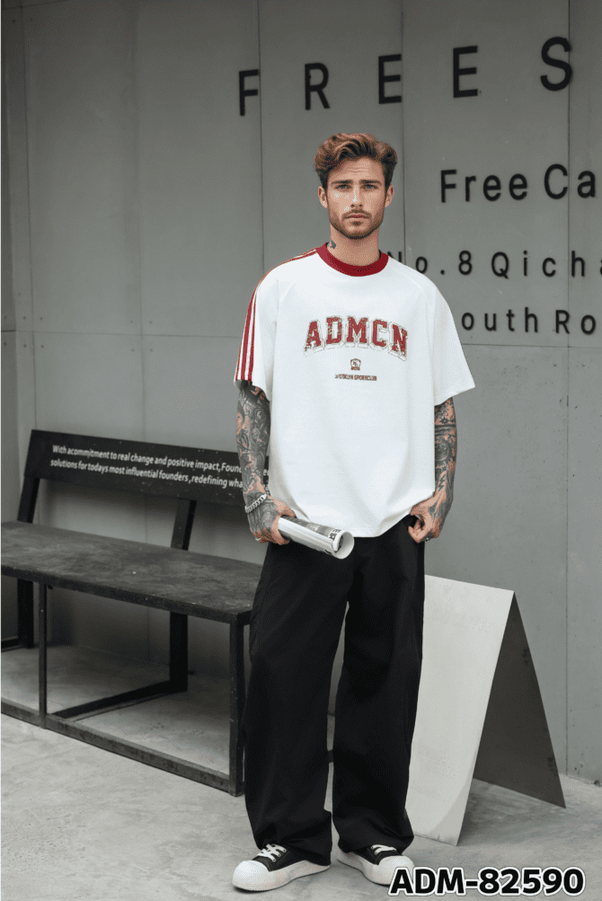 letuswin | SS25 Heavyweight Streetwear | Loose Fit Premium Striped Print | Daily Casual Unisex  #82590 - Image 5