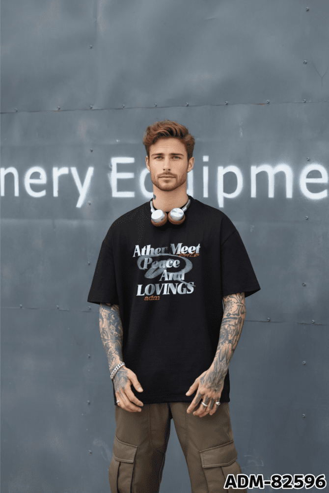 letuswin | SS25 Streetwear T-Shirt | Loose Fit Badge Print | Tech Cotton | Daily Casual Unisex  #82596