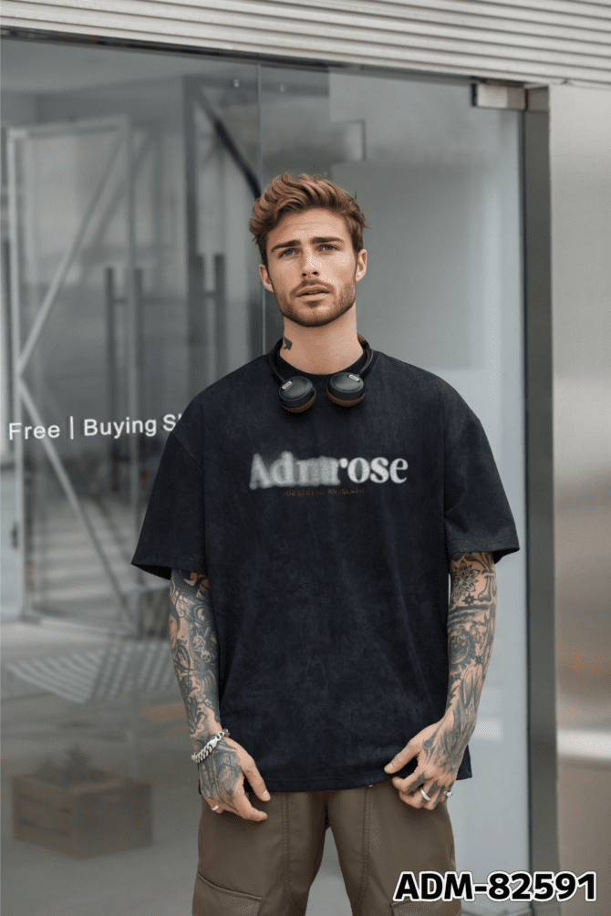 letuswin | 260g New Streetwear Tee | Loose Fit Guochao Washed Dotted Print | Daily Casual Unisex  #82591