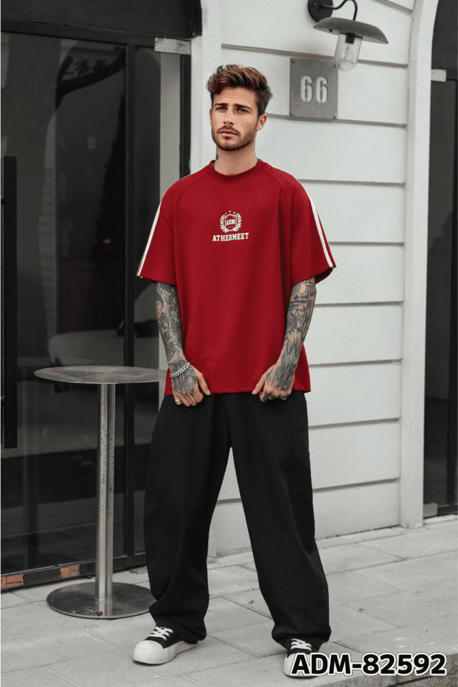 letuswin | 260g New Short-Sleeve Heavyweight | Loose Fit American Striped Print | Streetwear Unisex #82592 - Image 3
