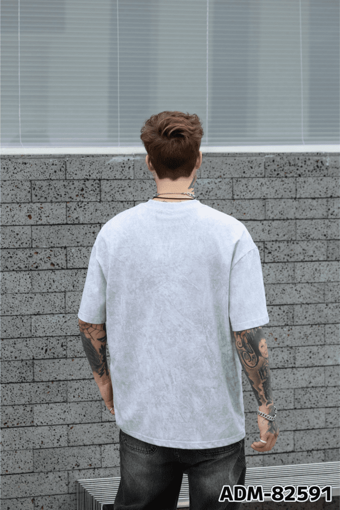 letuswin | 260g New Streetwear Tee | Loose Fit Guochao Washed Dotted Print | Daily Casual Unisex  #82591 - Image 4