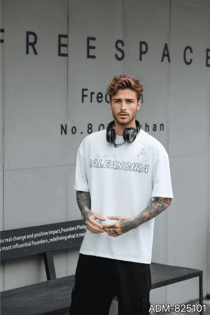 letuswin | SS25 Heavyweight Streetwear | Loose Fit Distressed Splatter Print | Outdoor Camping Unisex Matching #825101