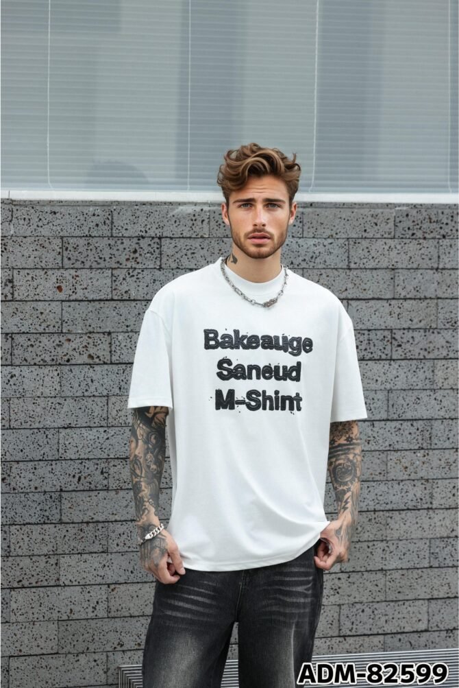 letuswin | SS25 Heavyweight T-Shirt | Oversized High-Street Coating Print | Tech Cotton | Casual Unisex  #82599 - Image 3