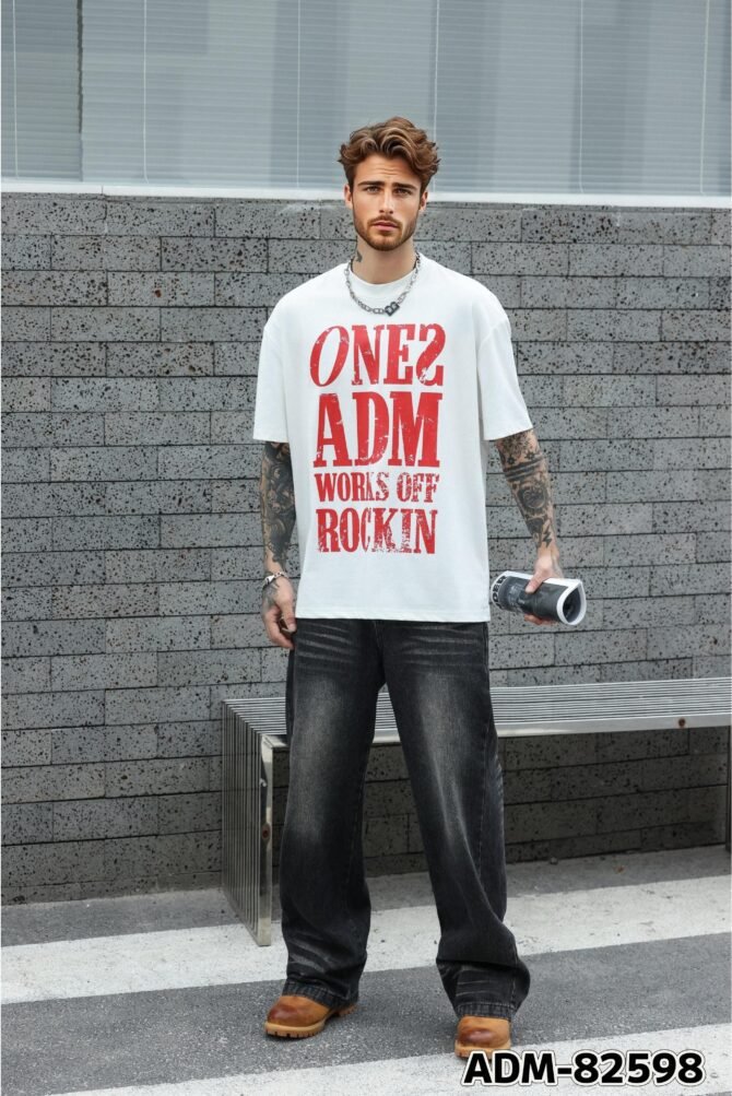 letuswin | Heavyweight New Tee | Loose Fit Distressed Striped Tech Cotton | Sportswear Unisex Matching Print  #82598 - Image 5