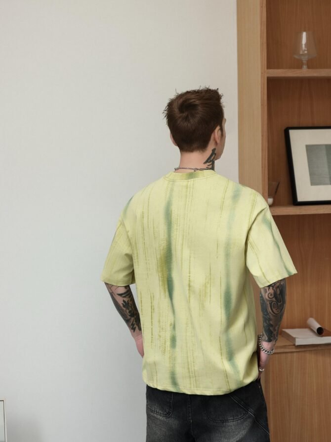 Short-Sleeve Streetwear Tee | Oversized Guochao Mountain Style Fabric Print | Daily Casual Urban Styling   #825107 - Image 4