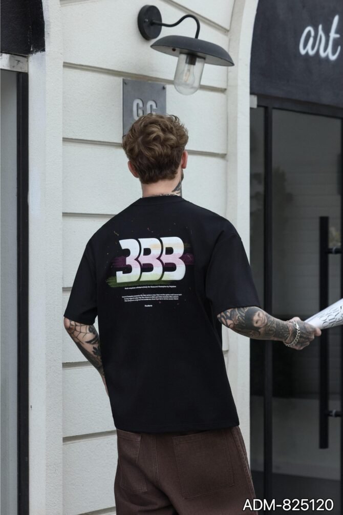 letuswin | SS25 New Heavyweight Tee | Oversized High-Street Striped Print | Outdoor Camping Unisex Styling #825120 - Image 4