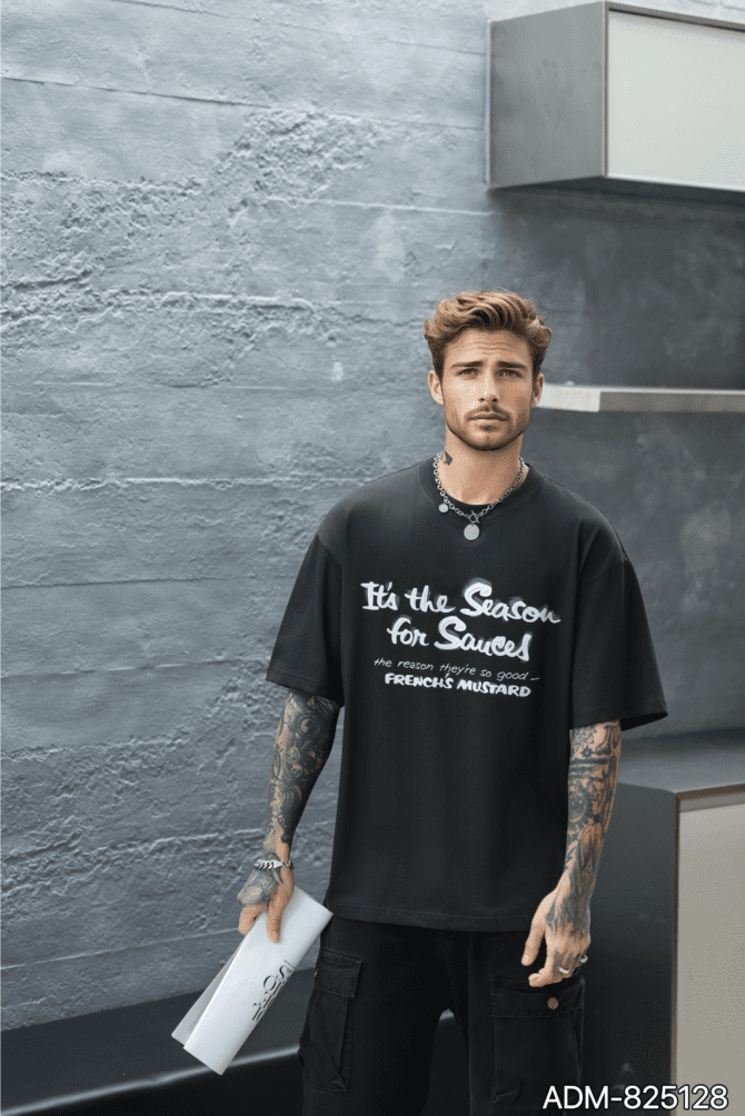 Heavyweight New Release | Loose Fit High-Street Retro 3D Coating Print | Urban Unisex Streetwear #825128 - Image 5
