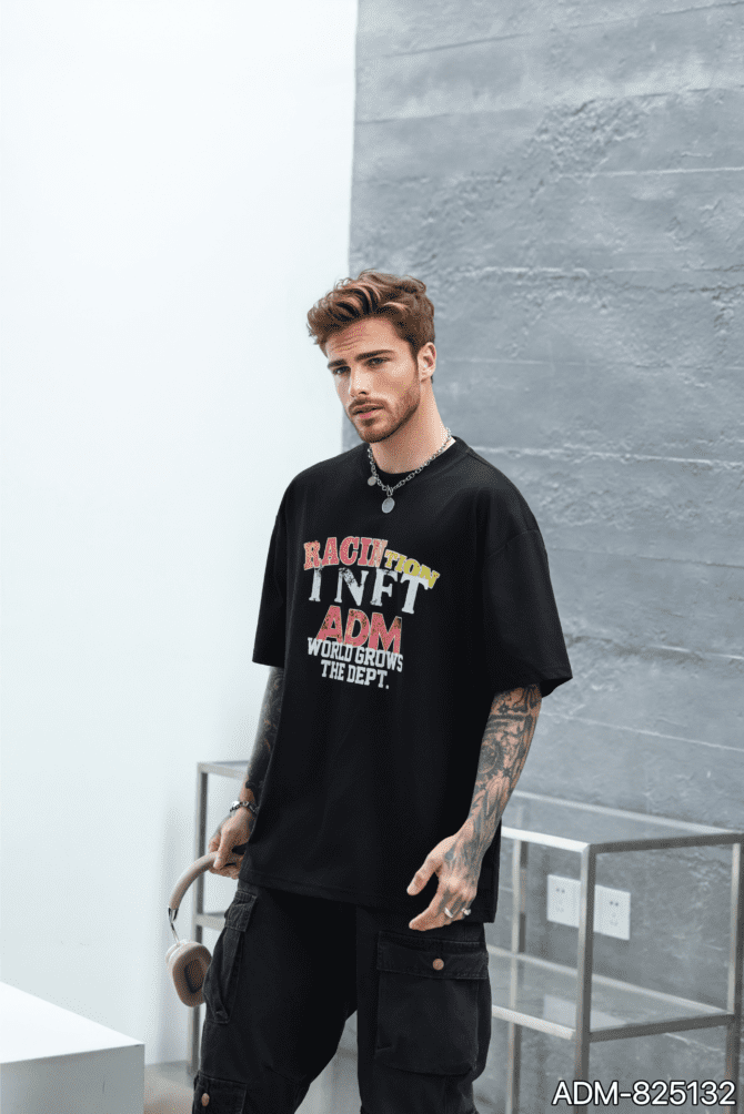 letuswin | SS25 Heavyweight T-Shirt | Oversized Distressed Street Print | Gender-Neutral Styling  #825132