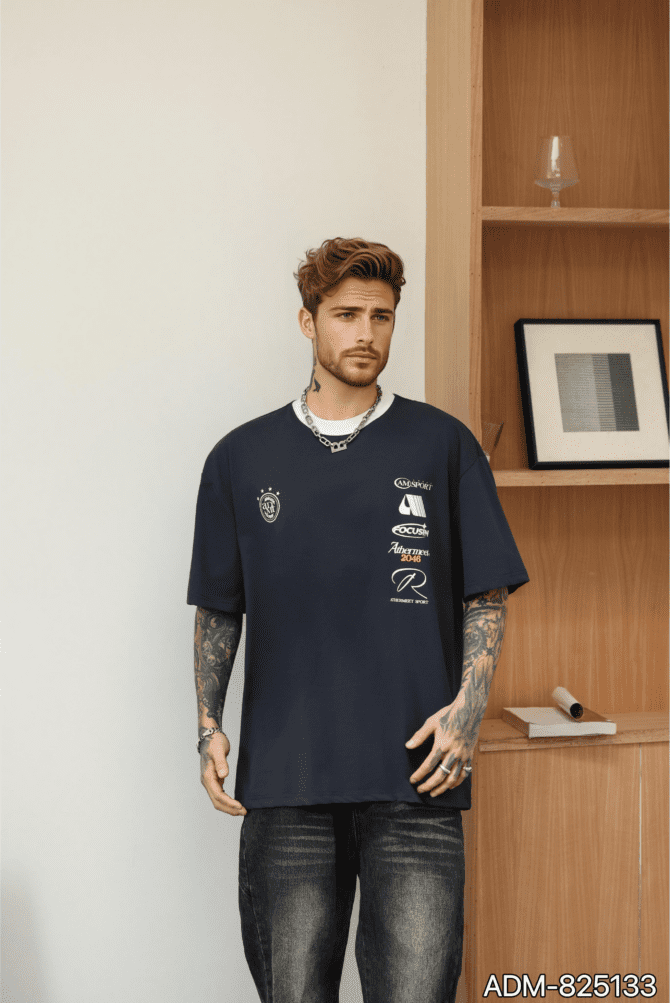 letuswin | 250g Heavyweight SS25 Tee | Loose Fit Contrast Collar Design | Sportswear Unisex Matching  #825133