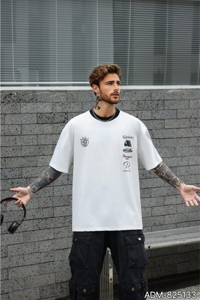 letuswin | 250g Heavyweight SS25 Tee | Loose Fit Contrast Collar Design | Sportswear Unisex Matching  #825133 - Image 8