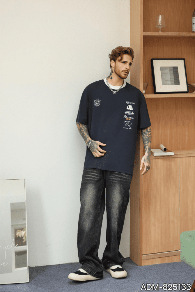 letuswin | 250g Heavyweight SS25 Tee | Loose Fit Contrast Collar Design | Sportswear Unisex Matching  #825133 - Image 2