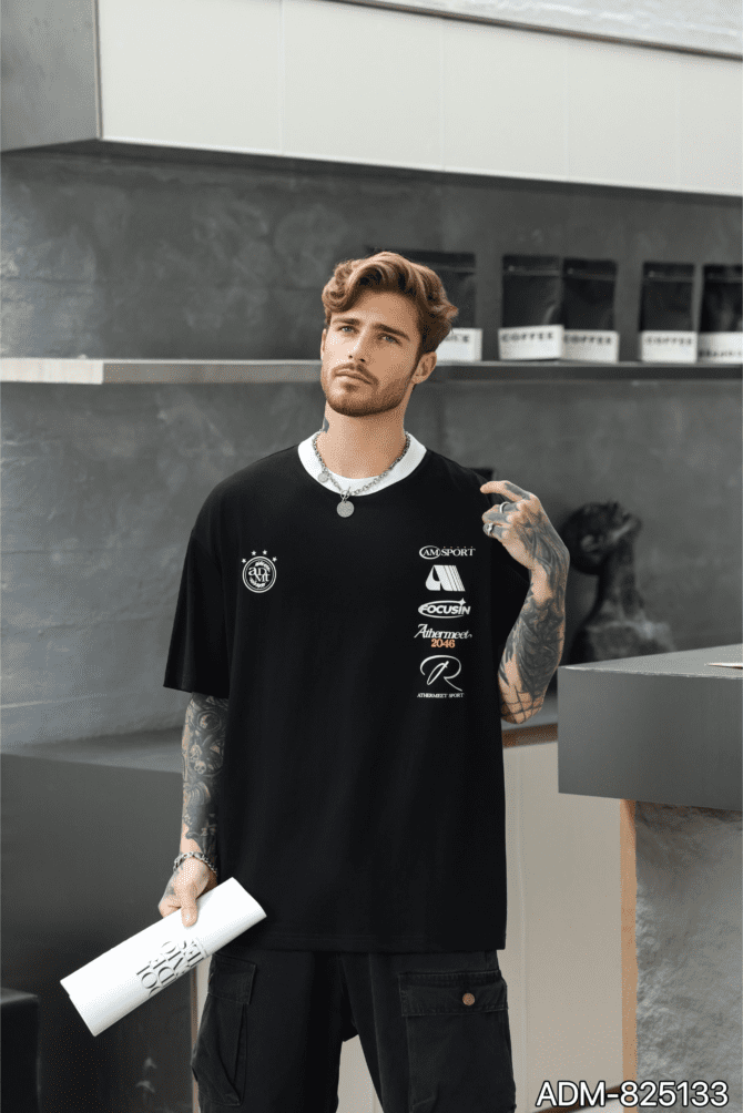 letuswin | 250g Heavyweight SS25 Tee | Loose Fit Contrast Collar Design | Sportswear Unisex Matching  #825133 - Image 4
