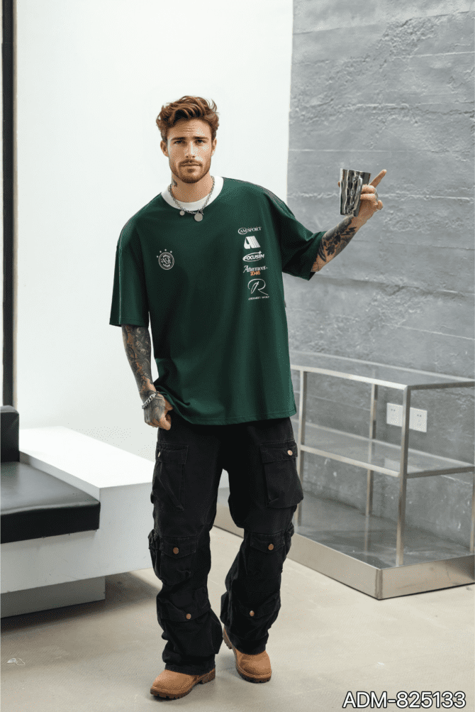 letuswin | 250g Heavyweight SS25 Tee | Loose Fit Contrast Collar Design | Sportswear Unisex Matching  #825133 - Image 5