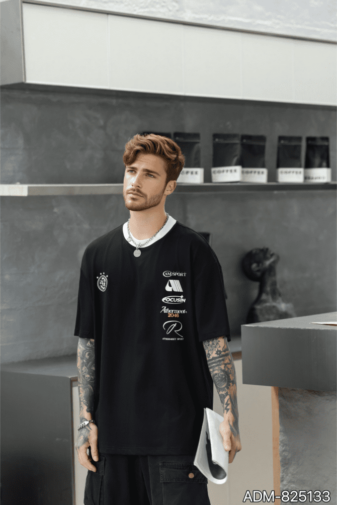 letuswin | 250g Heavyweight SS25 Tee | Loose Fit Contrast Collar Design | Sportswear Unisex Matching  #825133 - Image 3