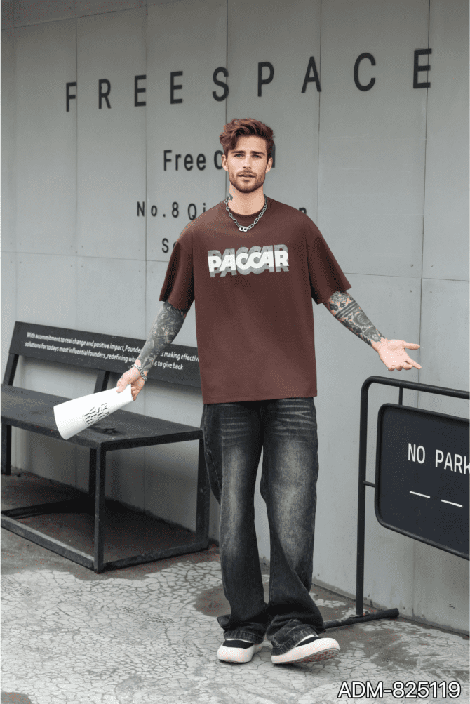 SS25 New Short-Sleeve Tee | Oversized American Vintage Textured Burnout | 210g Outdoor Commuter Essential #825119 - Image 2